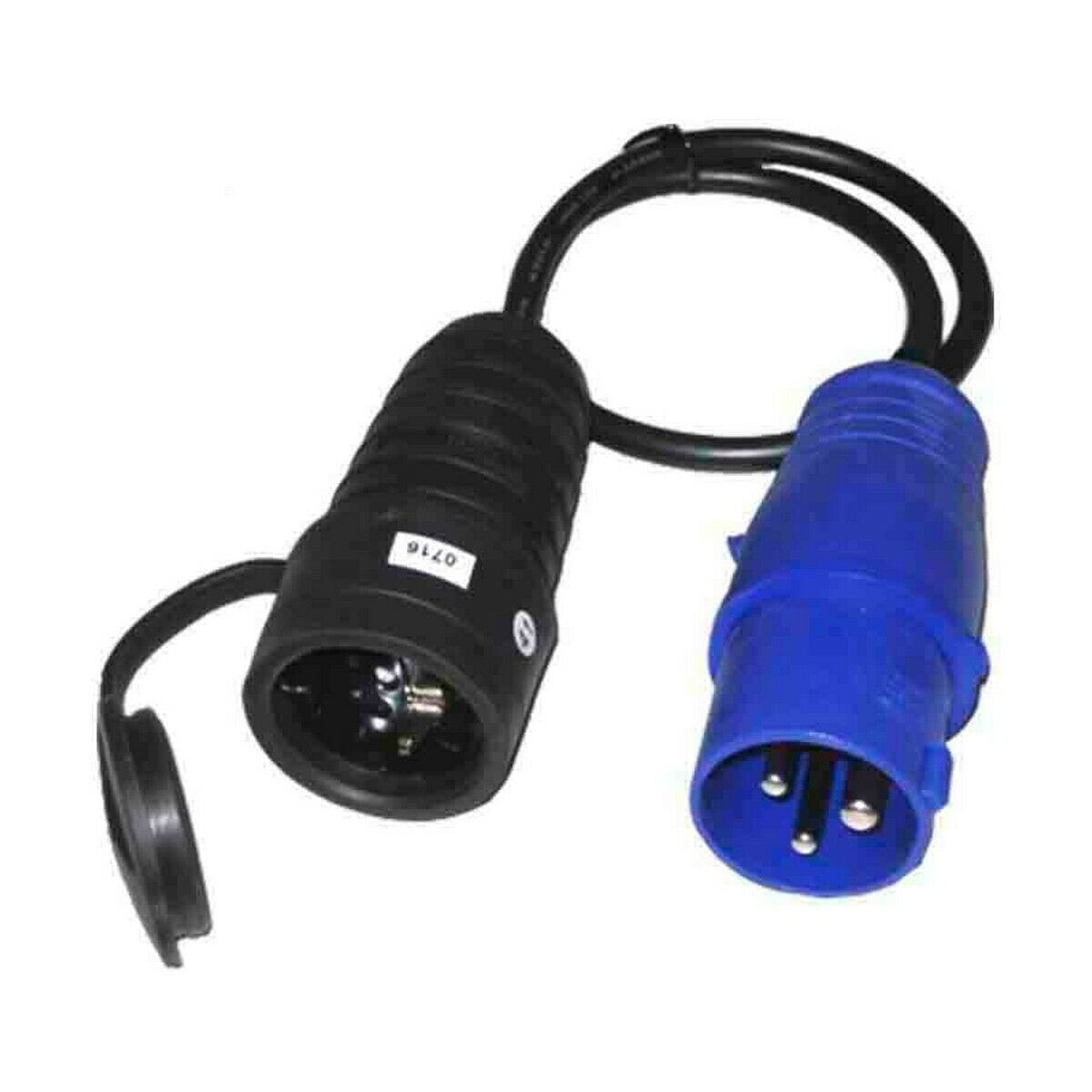 Pin plug EDM CETAC Schuko Black/Blue 16 A IP44