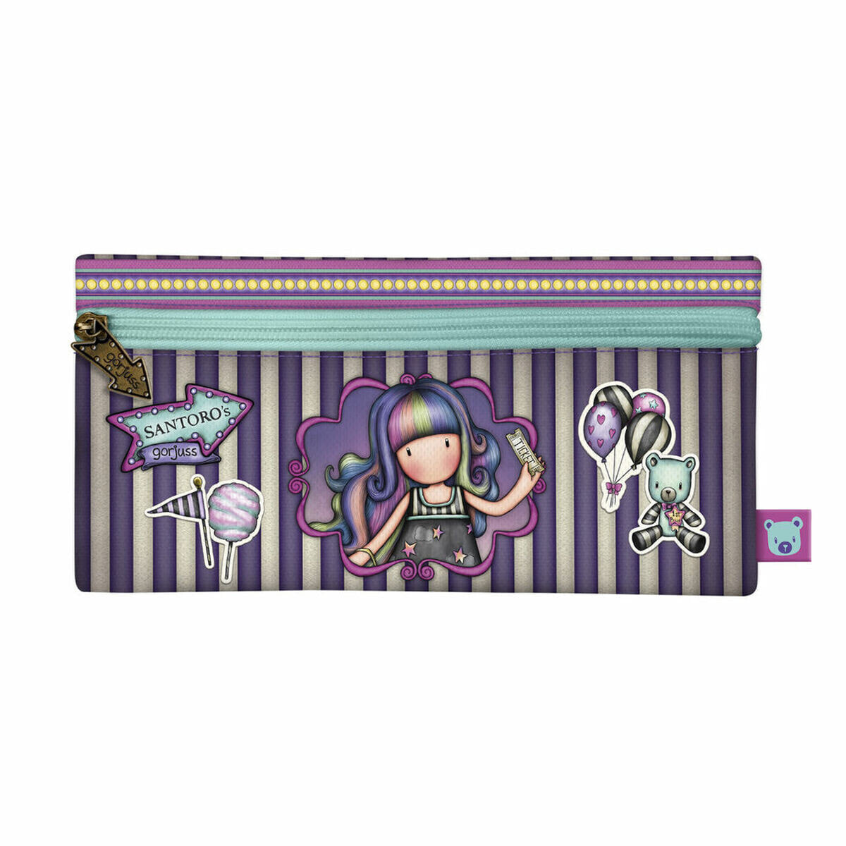 School Case Gorjuss Up and away Purple (22 x 11 x 1.5 cm)