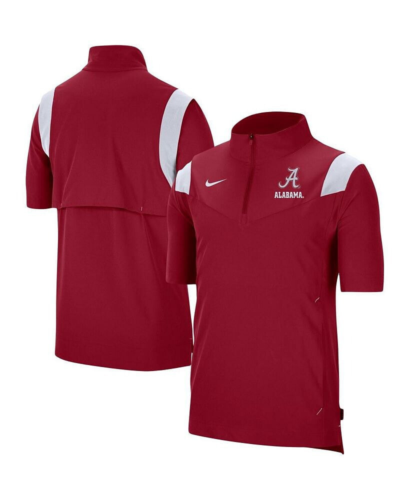 Nike men's Crimson Alabama Crimson Tide Coach Short Sleeve Quarter-Zip Jacket