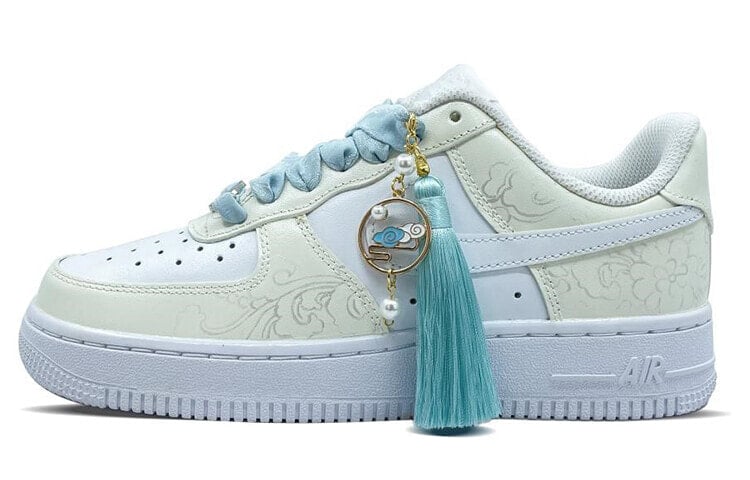 【定制球鞋】 Nike Air Force 1 Low 空军一号 古风丝绸 国风祥云 低帮 男款 男款 米白色 / Кроссовки Nike Air Force CW2288-111