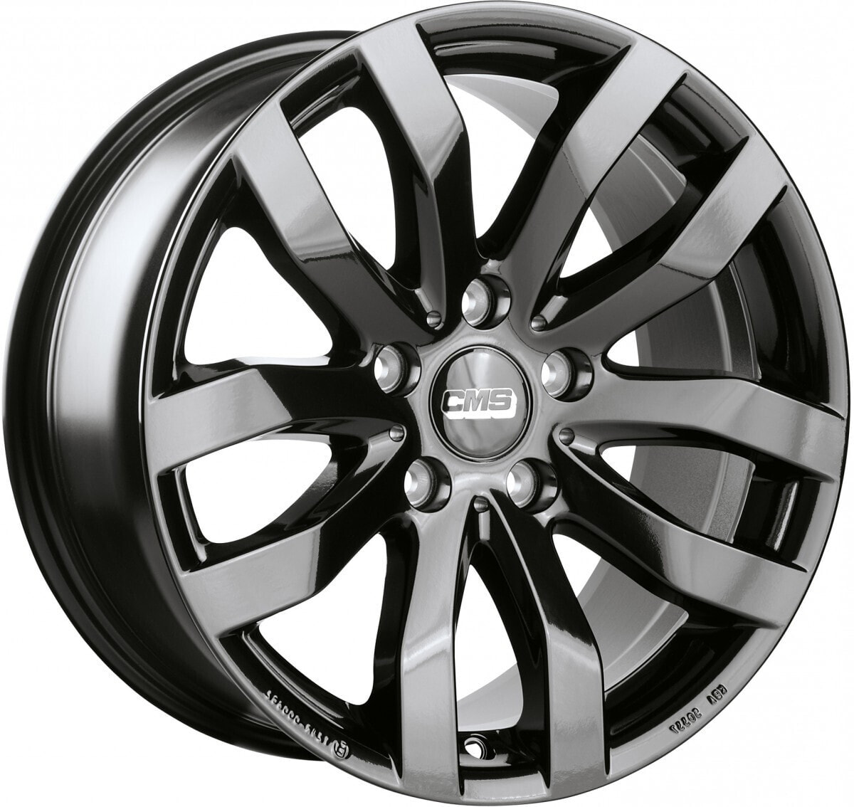 Колесный диск литой CMS C22 complete black glossy 7.5x17 ET27 - LK5/112 ML66.5