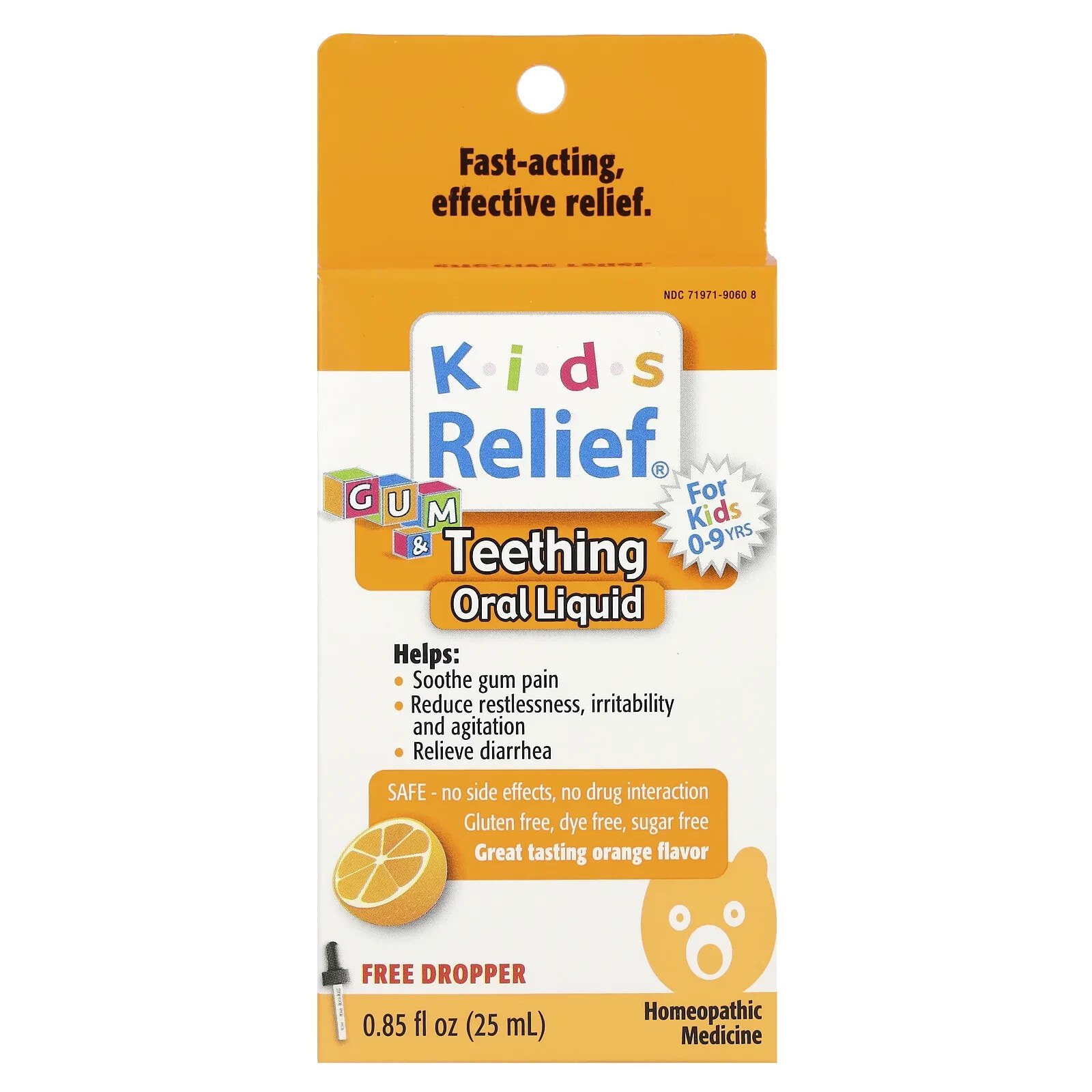 Kids Relief®, Gum & Teething Oral Liquid, 0-9 Years, Orange, 0.85 fl oz (25 ml)