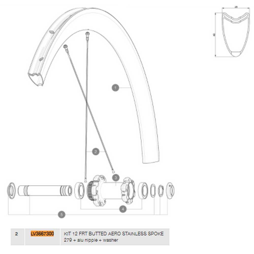 MAVIC Spokes Cosmic Pro Carbon SL T Disc Front 12 Units