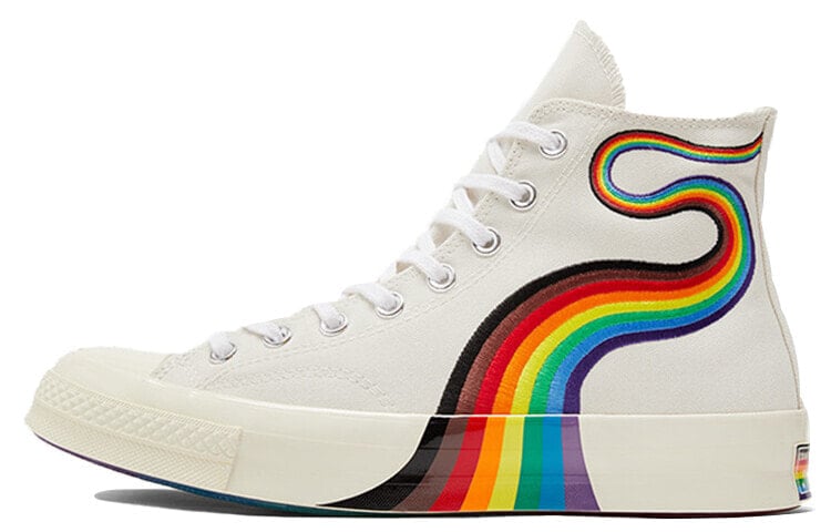 Converse Chuck Taylor All Star1970s 耐磨轻便 高帮 帆布鞋 男女同款 彩虹色 / Кеды Converse Chuck Taylor All-Star 70 Hi Pride (2021) (Белый)