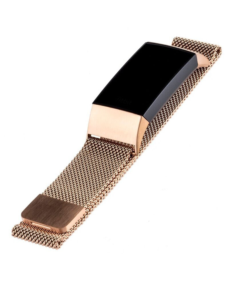 WITHit gold-Tone Stainless Steel Mesh Band Compatible with Fitbit Charge 3 and 4