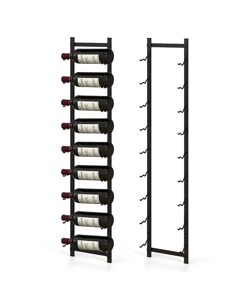 SUGIFT 9-Bottle Rustproof Wall-Mounted Wine Rack