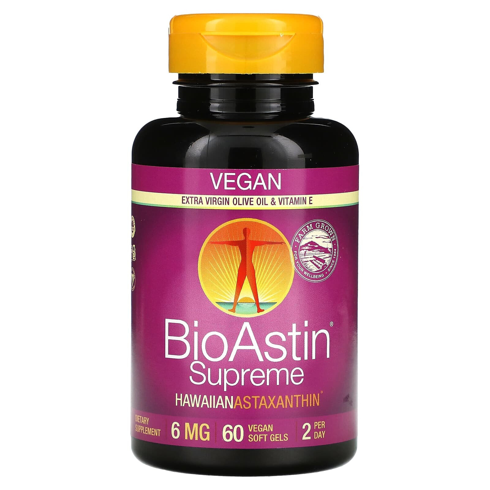 Нутрекс Хауайи, BioAstin Supreme, 6 мг, 60 веганских капсул