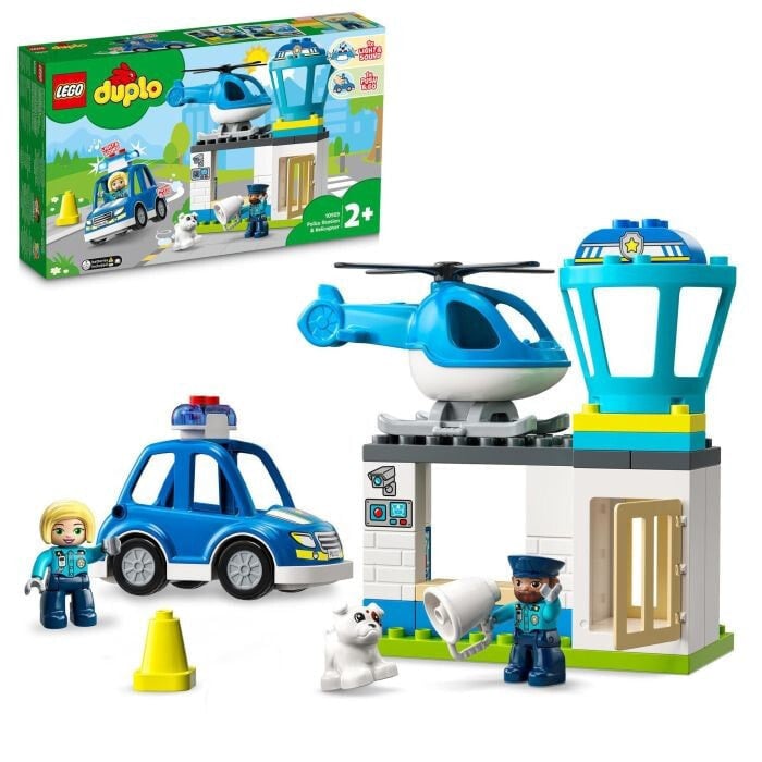 Конструктор LEGO LEGO 10959 DUPLO Polizeiwache und Polizeihubschrauber, Auto mit Blinklicht und Sirene, Entwicklungsspielzeug fr 2-Jhrige