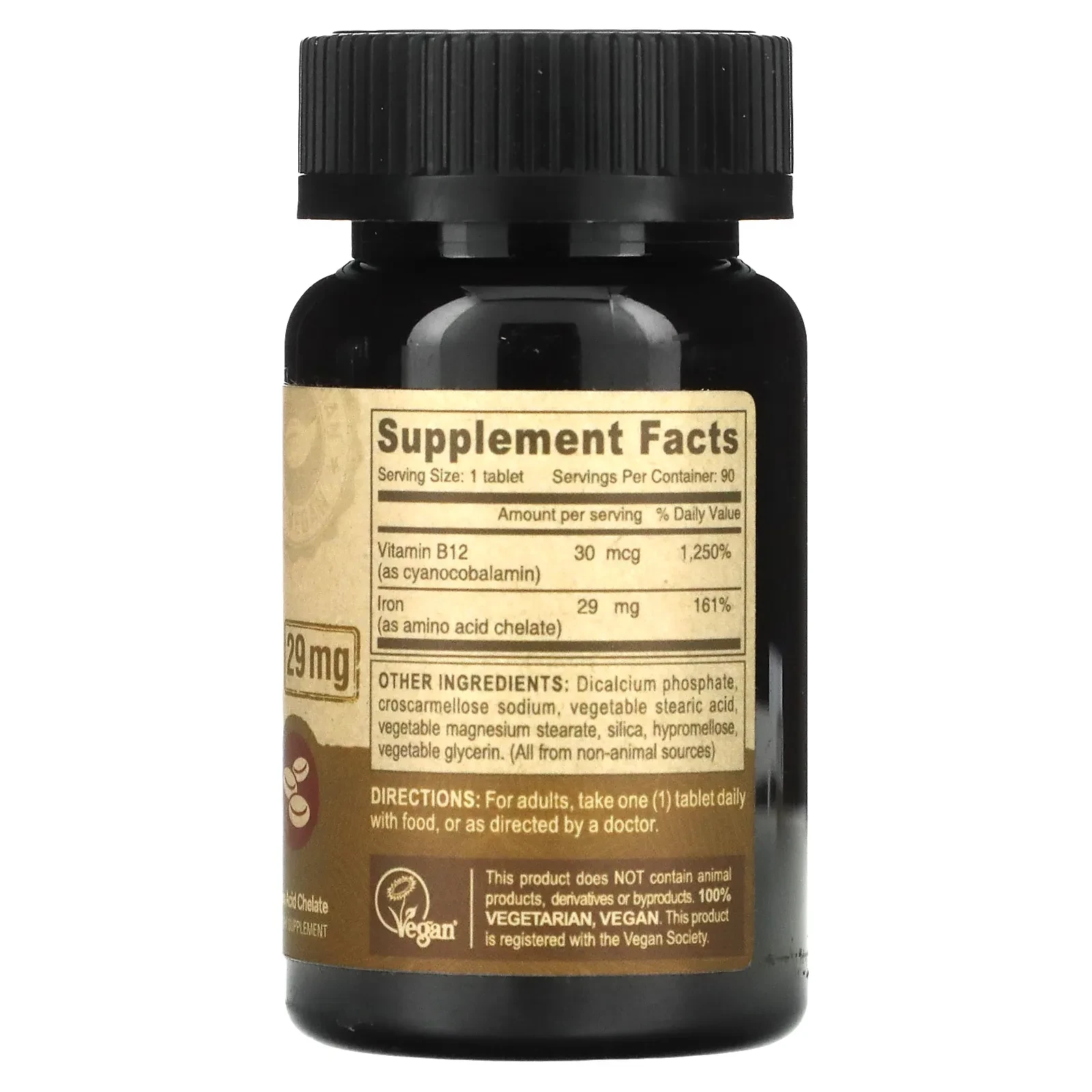 Vegan, Chelated Iron, 29 mg, 90 Tablets