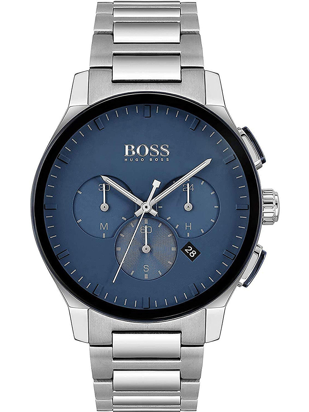 Мужские наручные часы с серебряным браслетом Hugo Boss 1513763 Peak chrono 44mm 3ATM