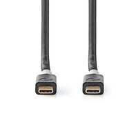 Nedis CCBW64020AT10 - 1 m - USB C - USB C - USB4 Gen 2x2 - 2000 Mbit/s - Black - Silver