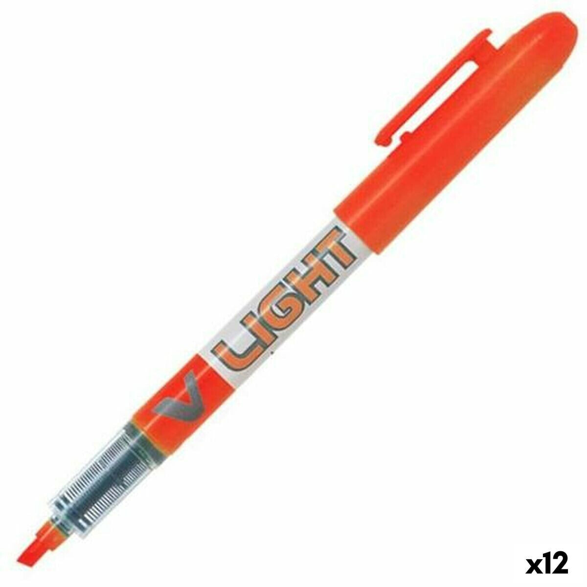 Флуоресцентный маркер Pilot V Light Оранжевый (12 штук)