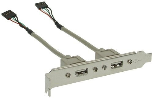 InLine 33390 кабельный разъем/переходник USB 2.0 x 2 5 pin x 2 Серебристый