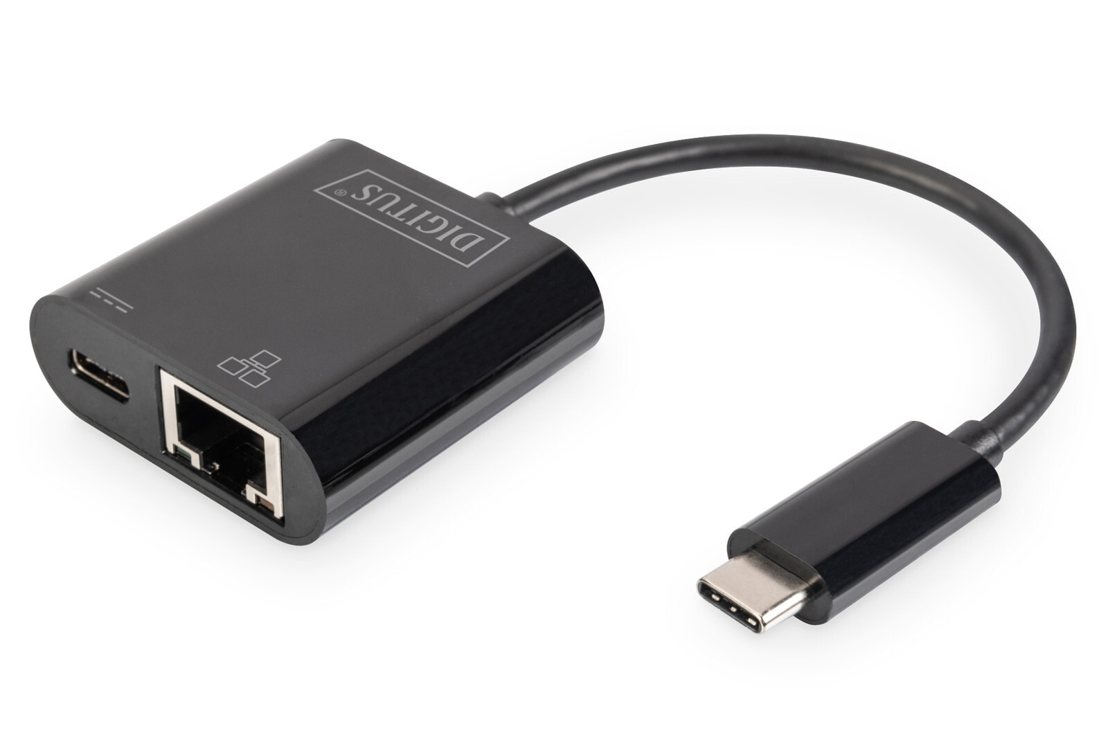 Digitus DN-3027 кабельный разъем/переходник USB Type-C USB Type-C + RJ-45 Черный