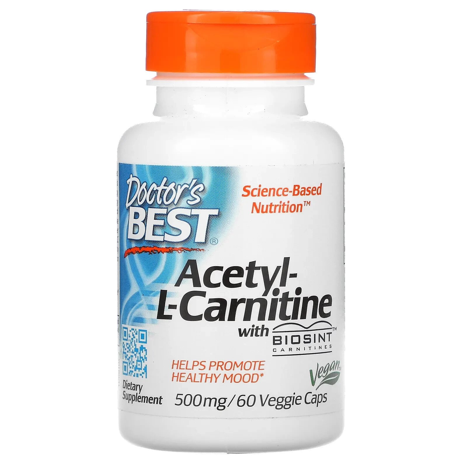 Doctor's Best, Acetyl-L-Carnitine with Biosint Carnitines, 500 mg, 120 Veggie Caps
