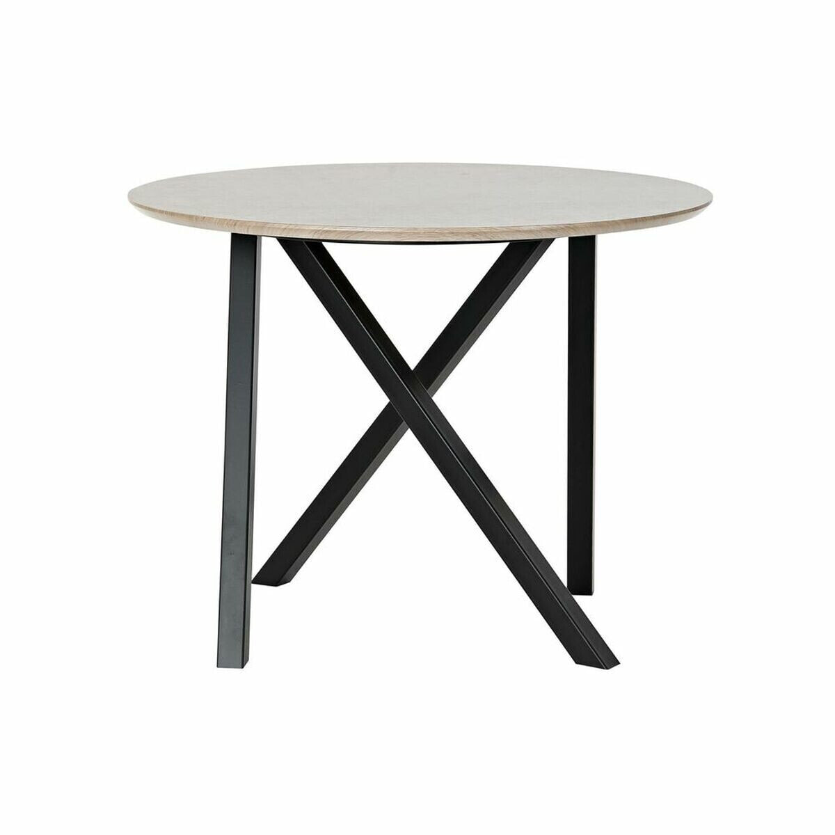 Side table DKD Home Decor 65 x 65 x 49,5 cm Black Metal Wood Light brown