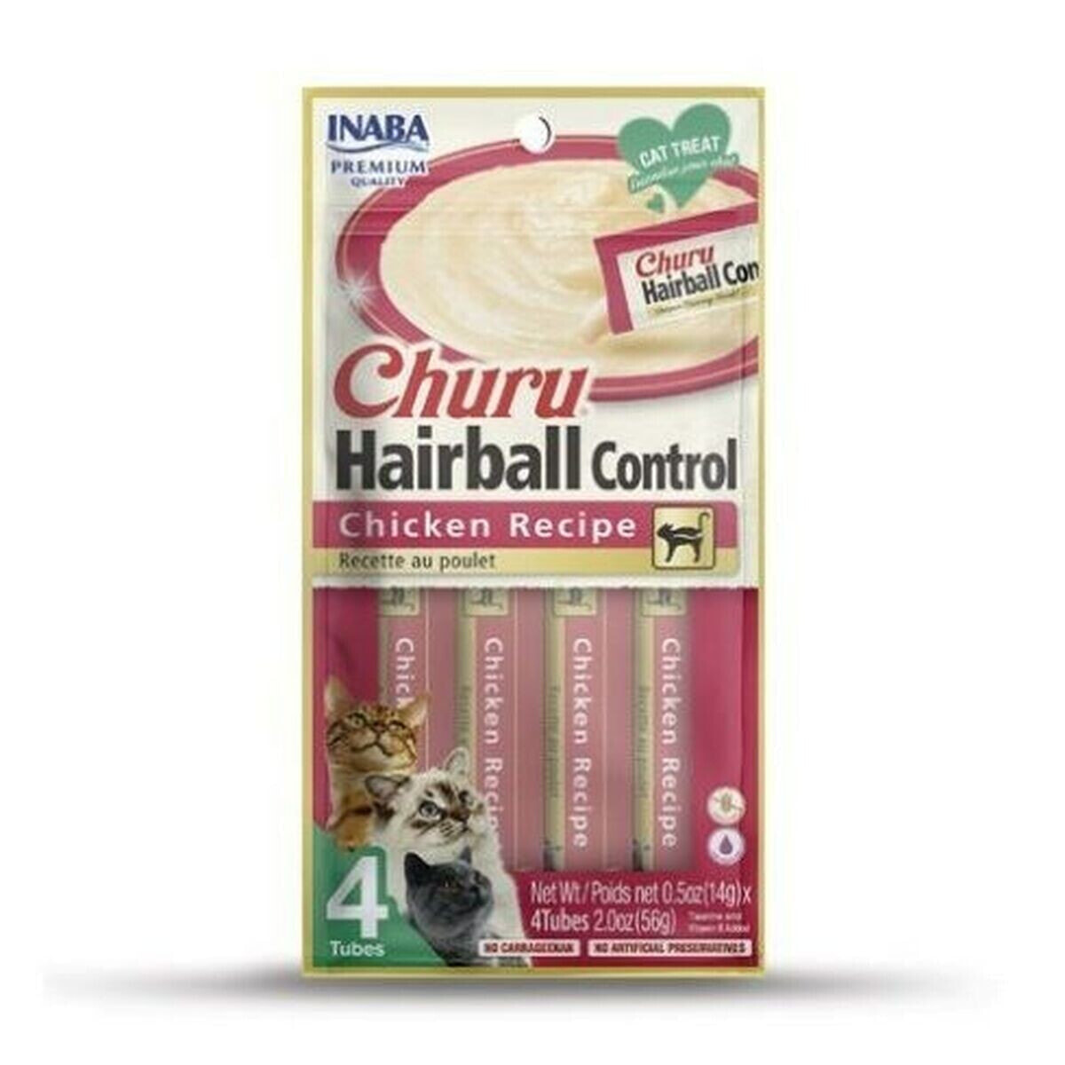 Snack for Cats Inaba Churu Hairball Control Chicken 4 x 14 g