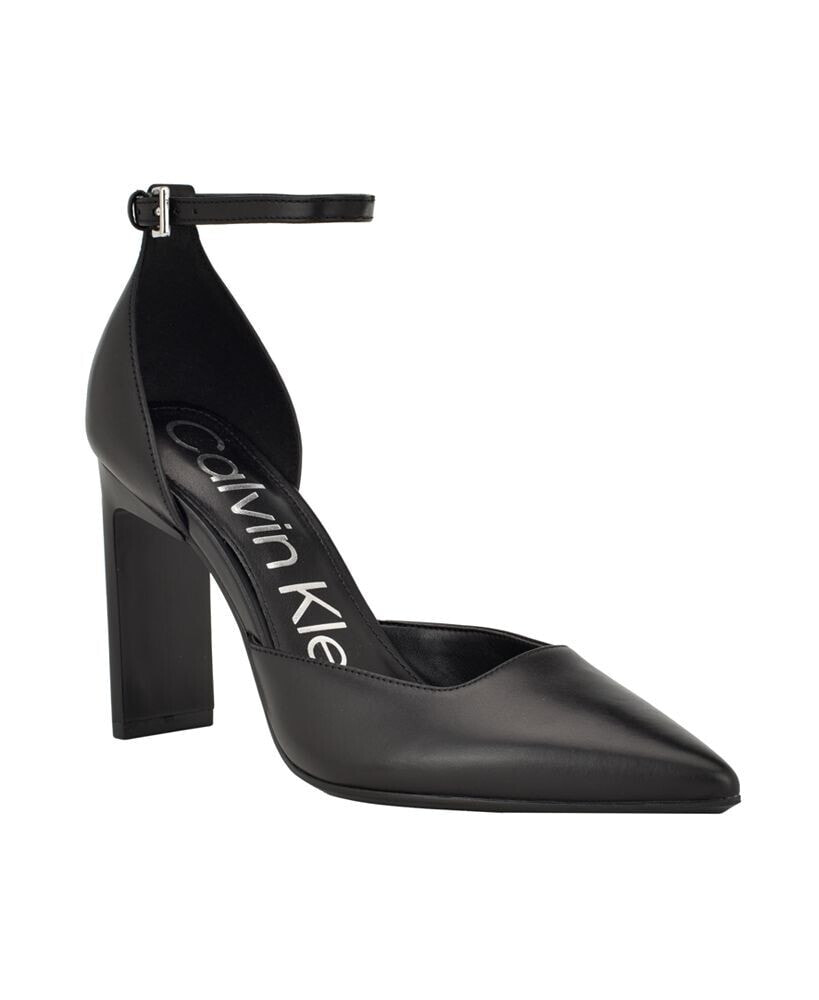 Calvin Klein women's Carcie Pointy Toe Tapered Heel Dress Pumps