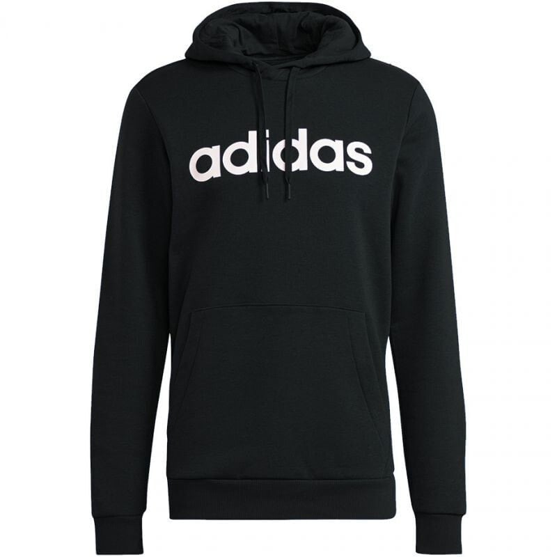 Мужское худи с капюшоном спортивное черное с логотипом Adidas Essentials Hoodie M GK9057