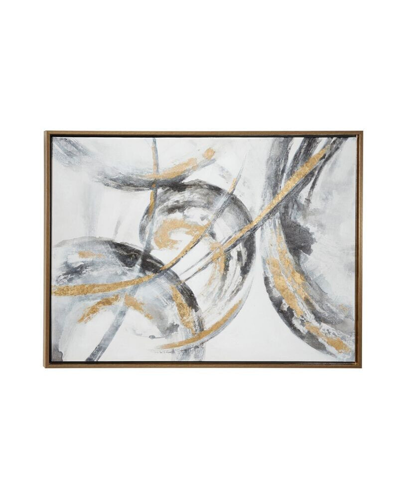 CosmoLiving by Cosmopolitan Gold Contemporary Abstract Canvas Wall Art, 30