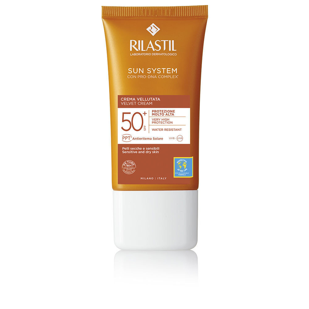 Rilastil Sun System Velvet Cream Spf 50+ Бархатистый солнцезащитный крем для чувствительной, нормальной и сухой кожи 50 мл