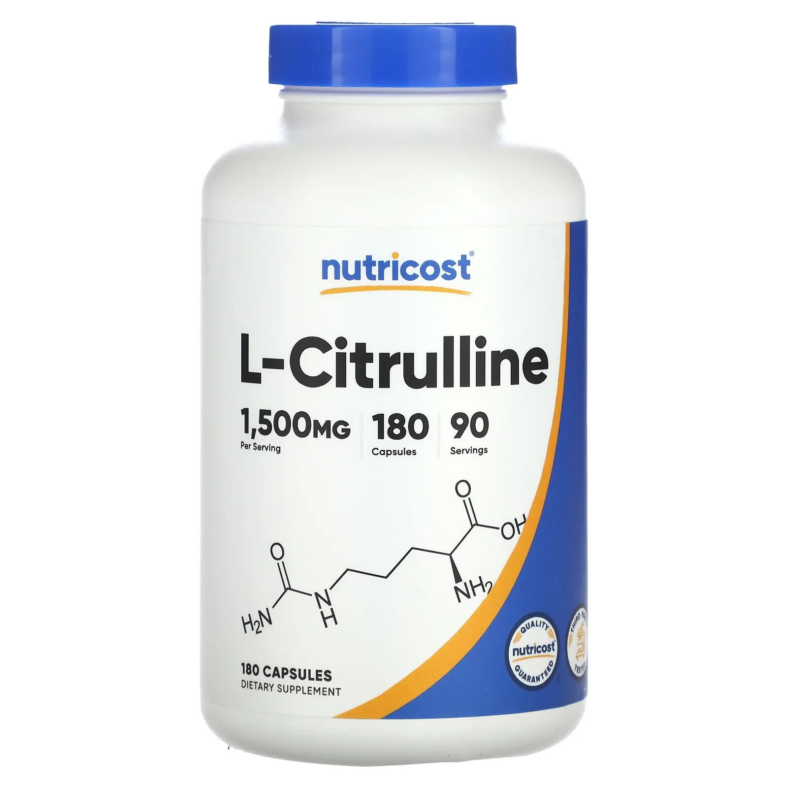 L-Citrulline, 1,500 mg, 180 Capsules (750 mg per Capsule)