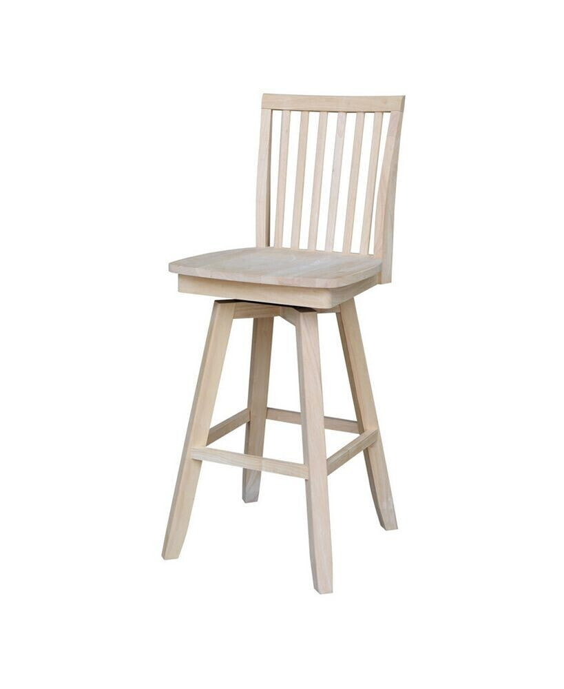 International Concepts mission Bar Height Stool with Swivel and Auto Return
