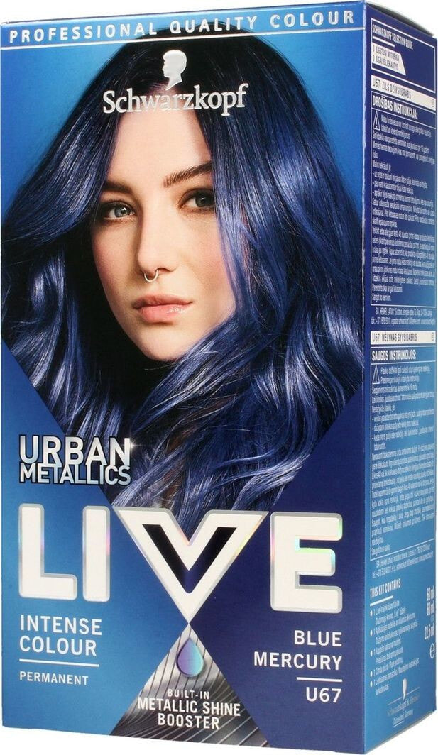 Schwarzkopf Urban Metallics Permanent Hair Color U67 Blue Mercury Стойкий перманентный аммиачный краситель, оттенок синий