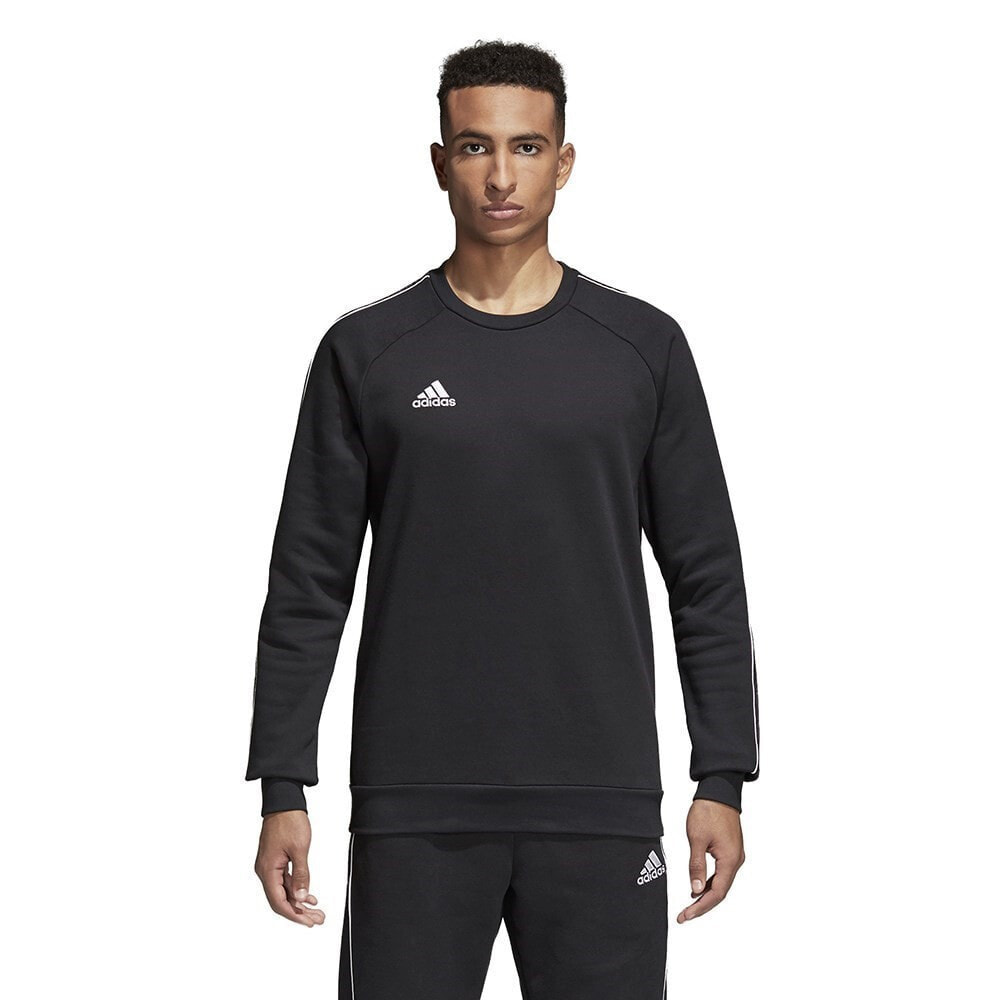 Мужской спортивный лонгслив с длинным рукавом черный с логотипом Adidas Core 18