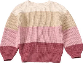 Pullover aus Strick, beige & rosa, Gr. 128, 1 St