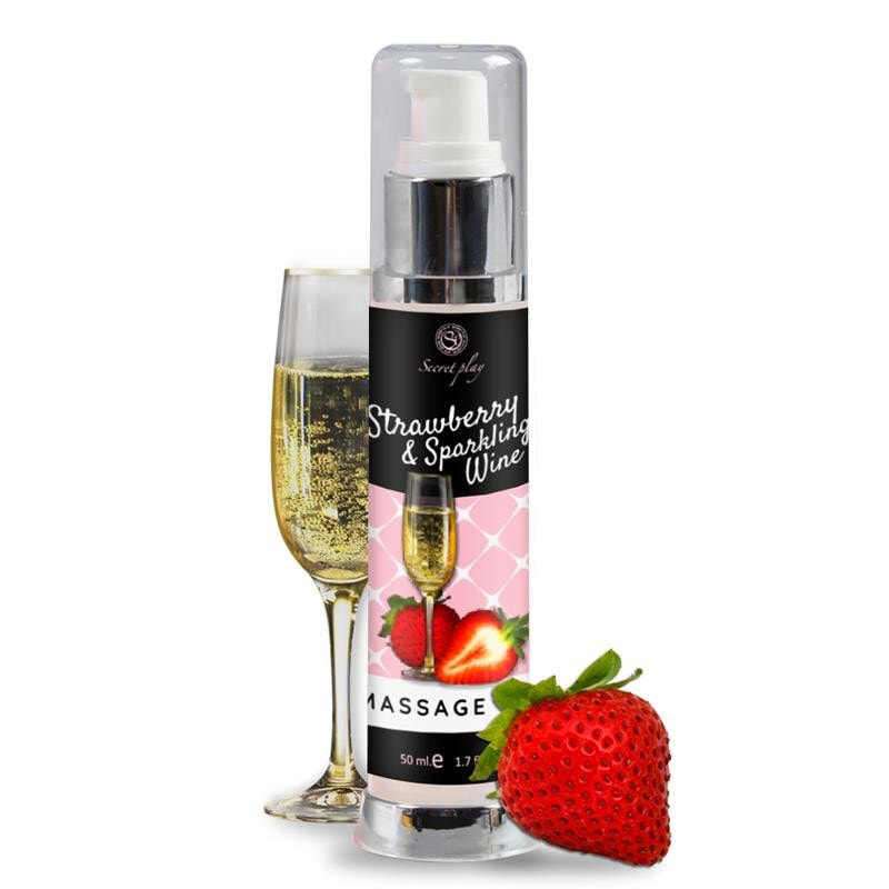 Интимный крем или дезодорант SECRET PLAY Massage Oil Strawberry and Sparkling Wine