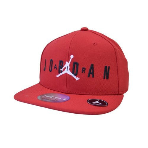 Мужская бейсболка красная с логотипом с прямым козырьком Air Jordan Jumpman czerwona - 9A0128-R78