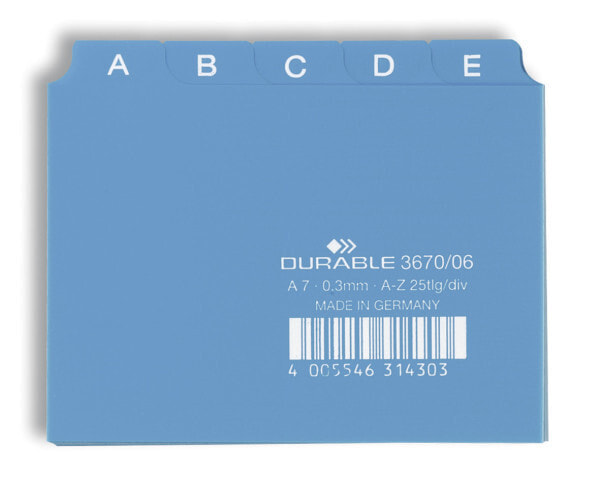 Durable 367006 закладка-разделитель Алфавитная закладка-разделитель ПВХ Синий