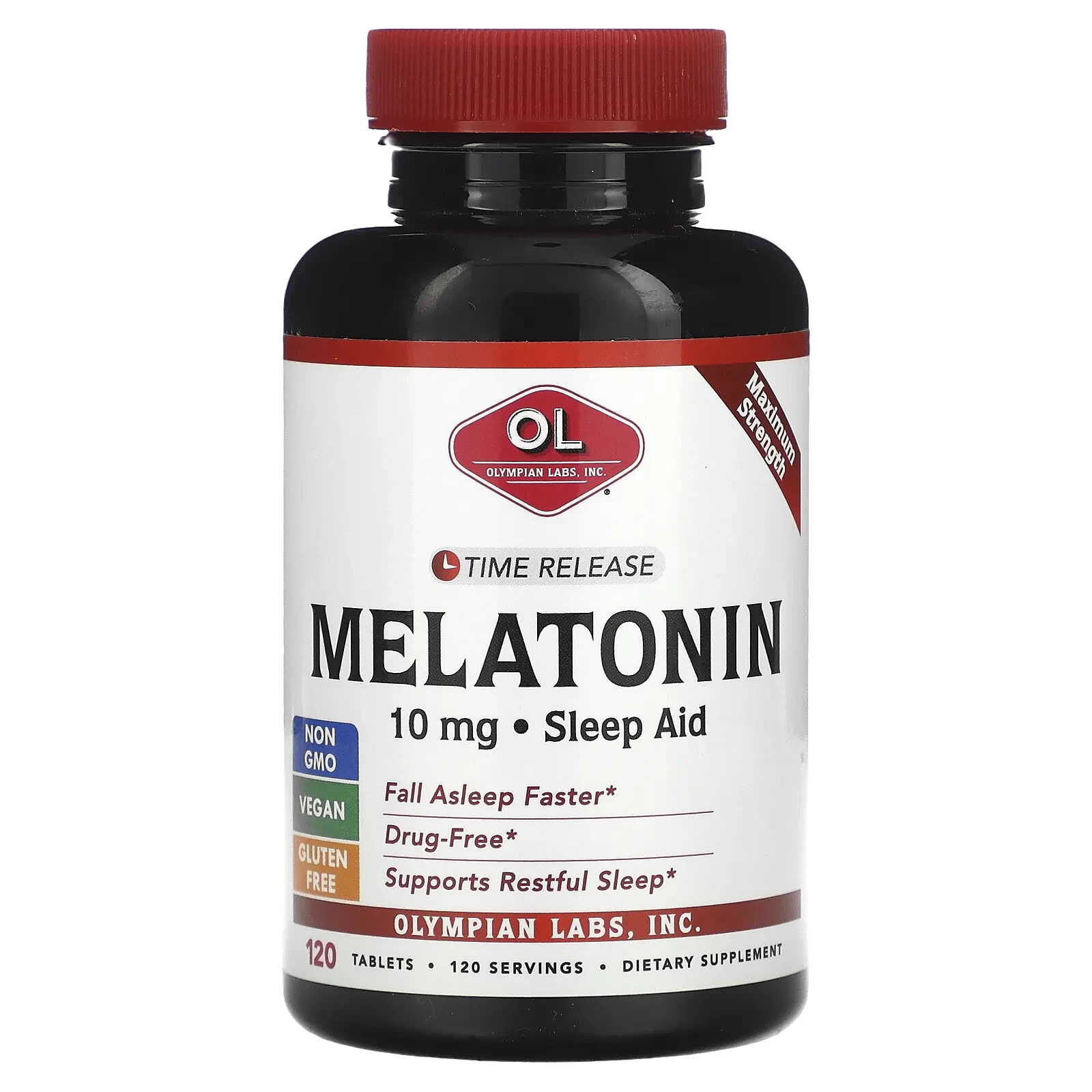 Melatonin, Time Release, 10 mg, 120 Tablets