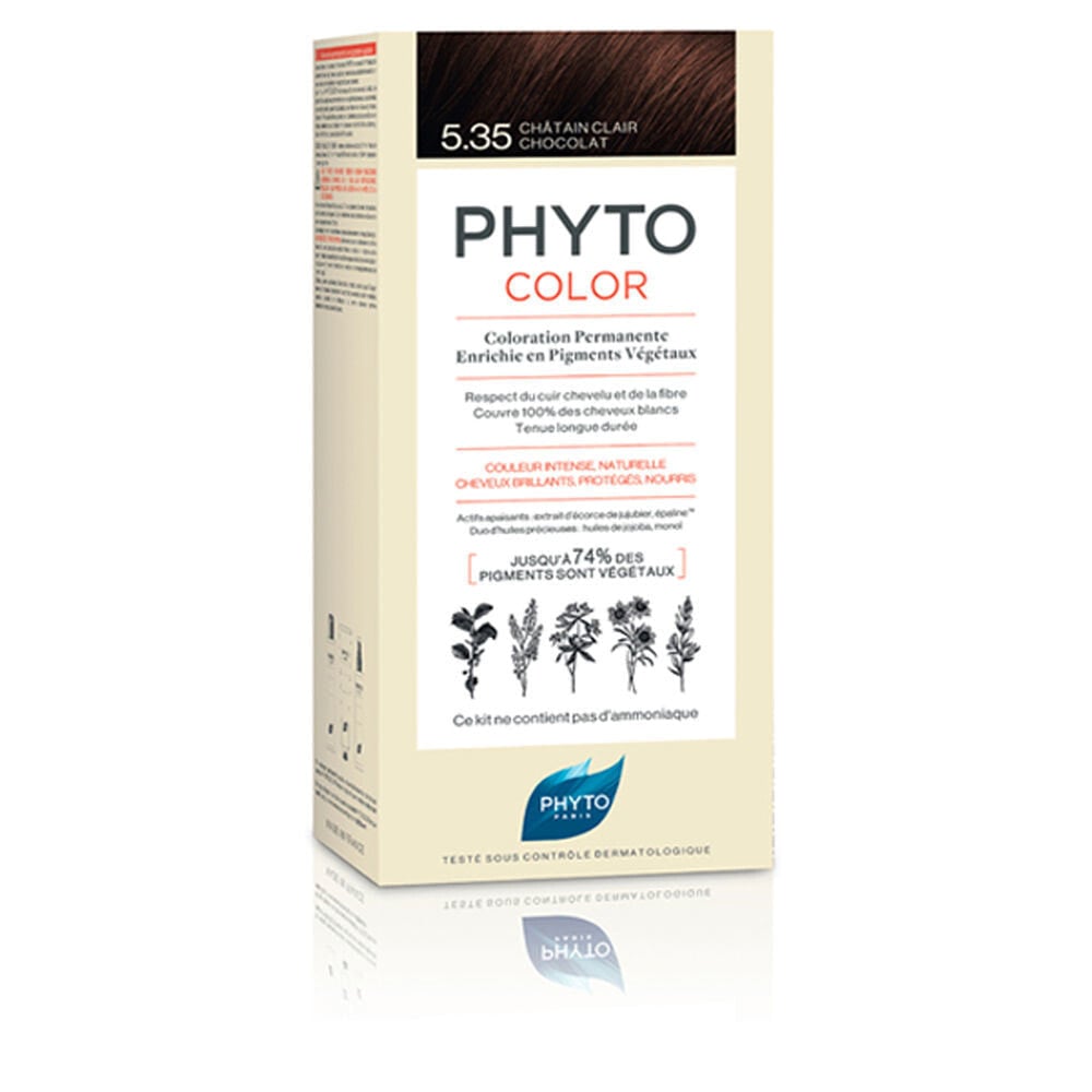 Phyto PhytoColor Permanent Color 5.35 Стойкая краска для волос, с растительными пигментами, оттенок светло-шоколадный коричневый