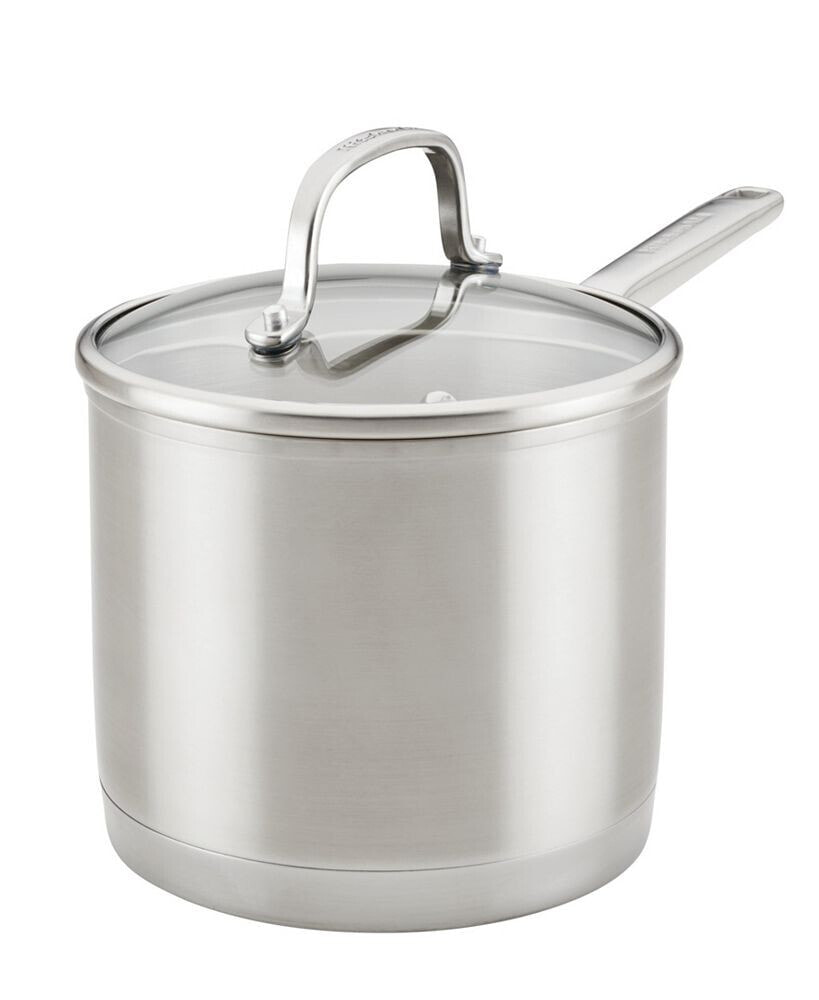 KitchenAid 3 Ply Base Stainless Steel 3 Quart Saucepan with Lid