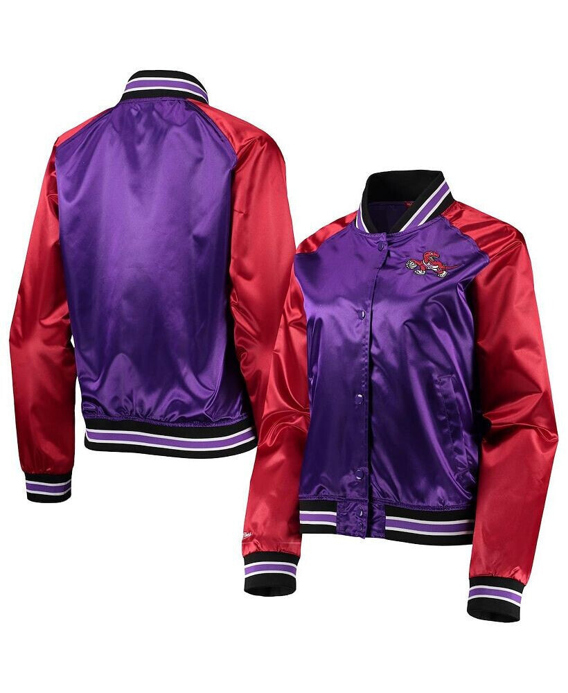 Mitchell & Ness women's Purple Toronto Raptors Hardwood Classics Raglan Satin Full-Snap Jacket