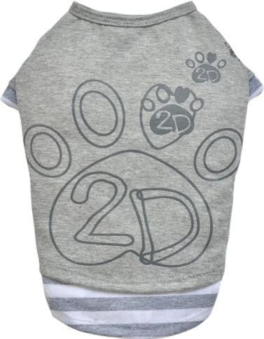 DoggyDolly T-shirt with paw 2D gray size M