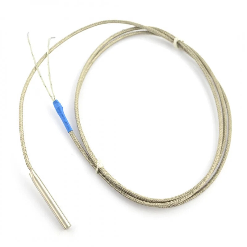High temperatura probe PT1000 - 1kΩ 6x50mm metal braid