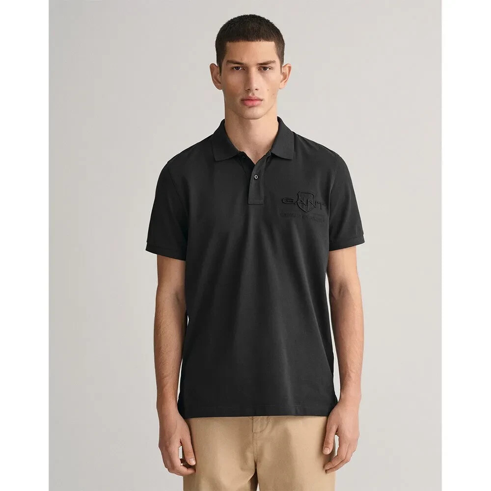 GANT Reg Tonal Shield Rugger Short Sleeve Polo