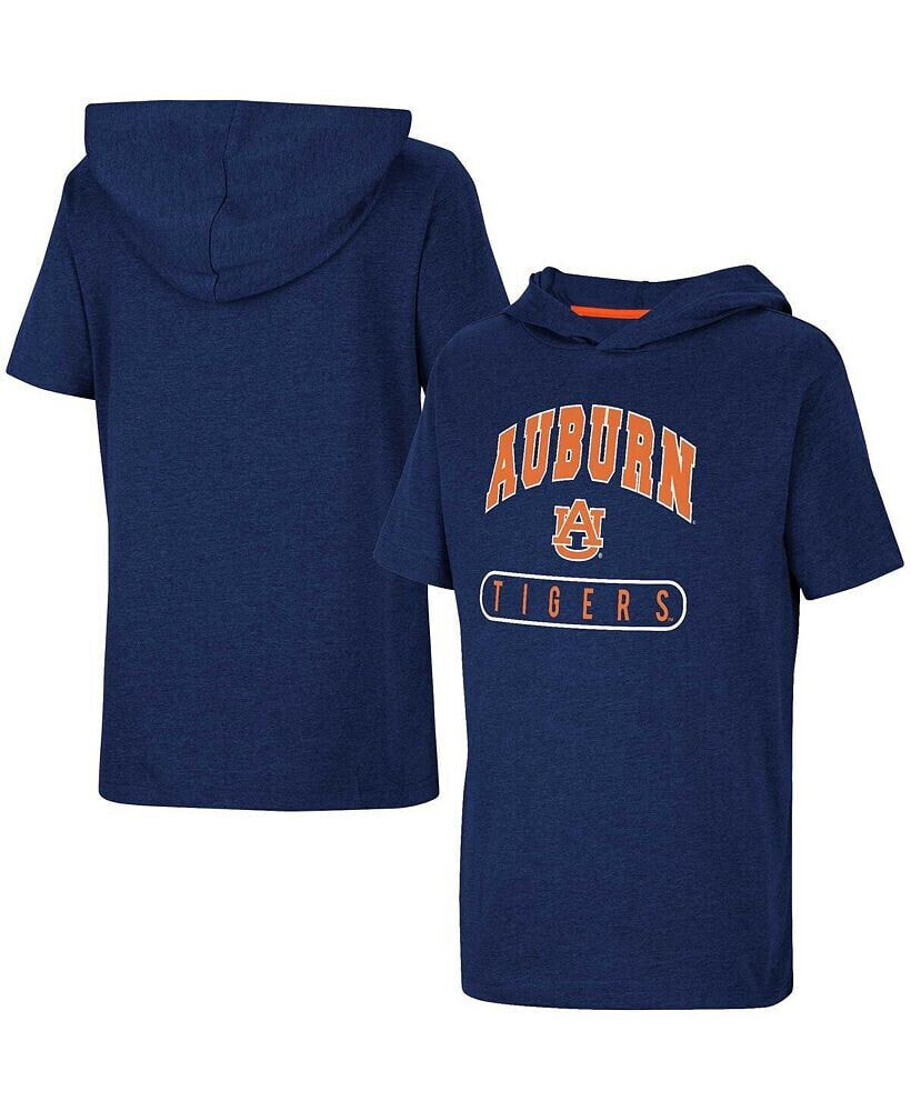 Colosseum big Boys Heather Navy Auburn Tigers Varsity Hooded T-shirt