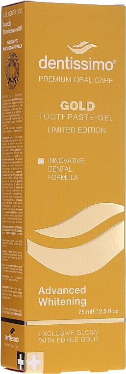 Aufhellende Zahnpasta mit Goldpartikeln - Dentissimo Advanced Whitening Gold Toothpaste