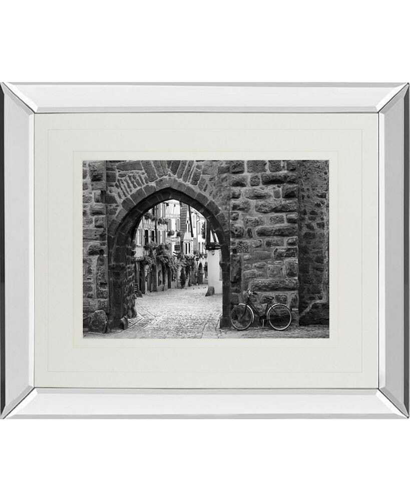 Classy Art bicycle of Riquewihr by Monte Nagler Mirror Framed Print Wall Art, 34