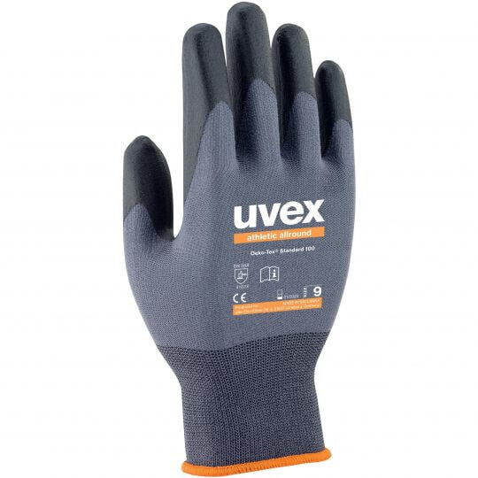 Uvex 60028 Рабочие перчатки Антрацит, Серый Эластан, Полиамид 1 шт 6002807