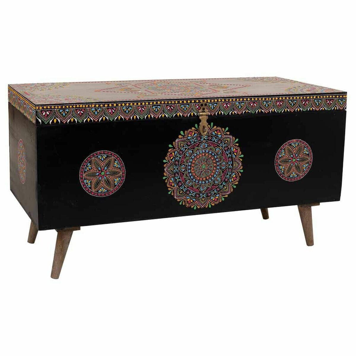 Chest Alexandra House Living Black Multicolour Mango wood MDF Wood 40 x 45 x 89 cm