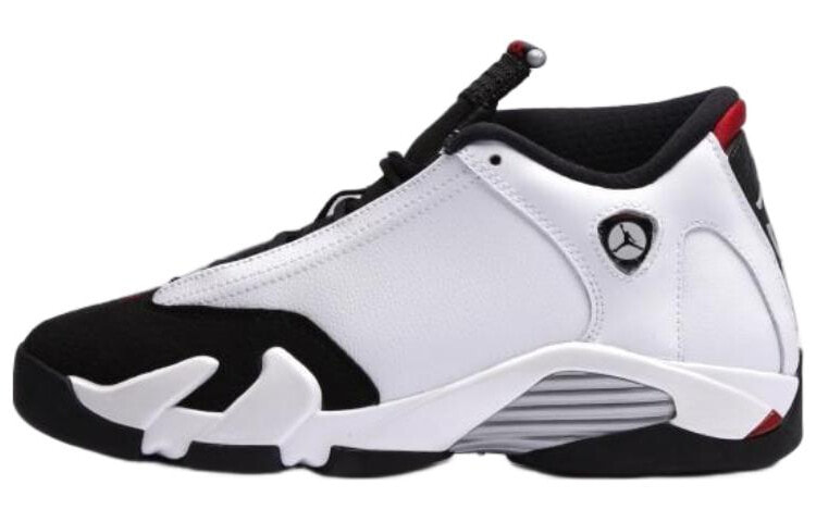 Jordan Air Jordan 14 Retro Black Toe 熊猫 低帮 复古篮球鞋 GS 白黑红 2014版 / Кроссовки Jordan Air Jordan 14 Retro Black Toe GS 2014 654963-102