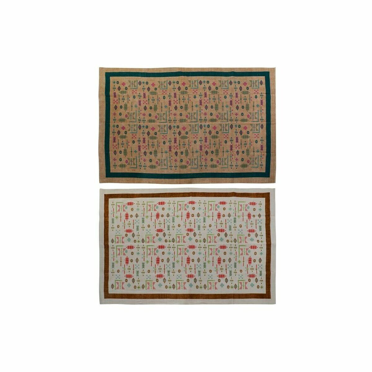 Ковер DKD Home Decor 160 x 230 x 0,4 cm полиэстер Белый Ikat Boho (2 штук)