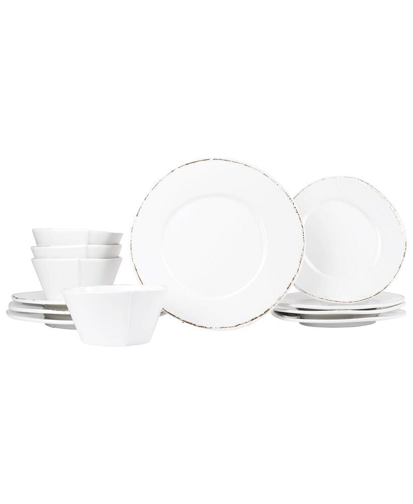 VIETRI melamine Lastra 12 Piece Set, Service for 4