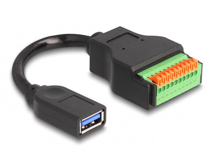 Delock 66241 - 0.15 m - USB A - USB 3.2 Gen 1 (3.1 Gen 1) - 5000 Mbit/s - Black - Green