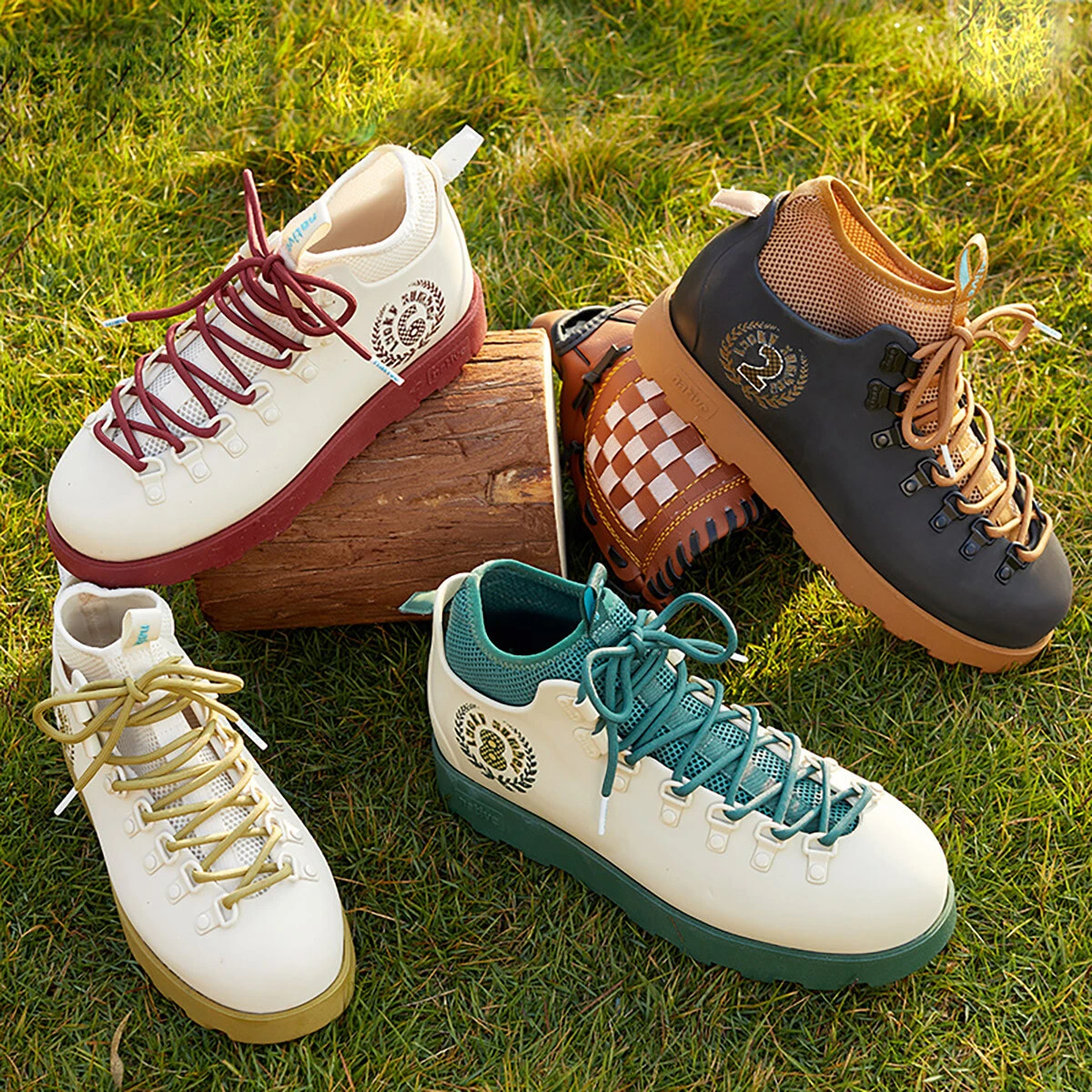 Native Shoes Fitzsimmons Casual Shoes Unisex Low-Top Black | Lucky Numbers | Olive Brown